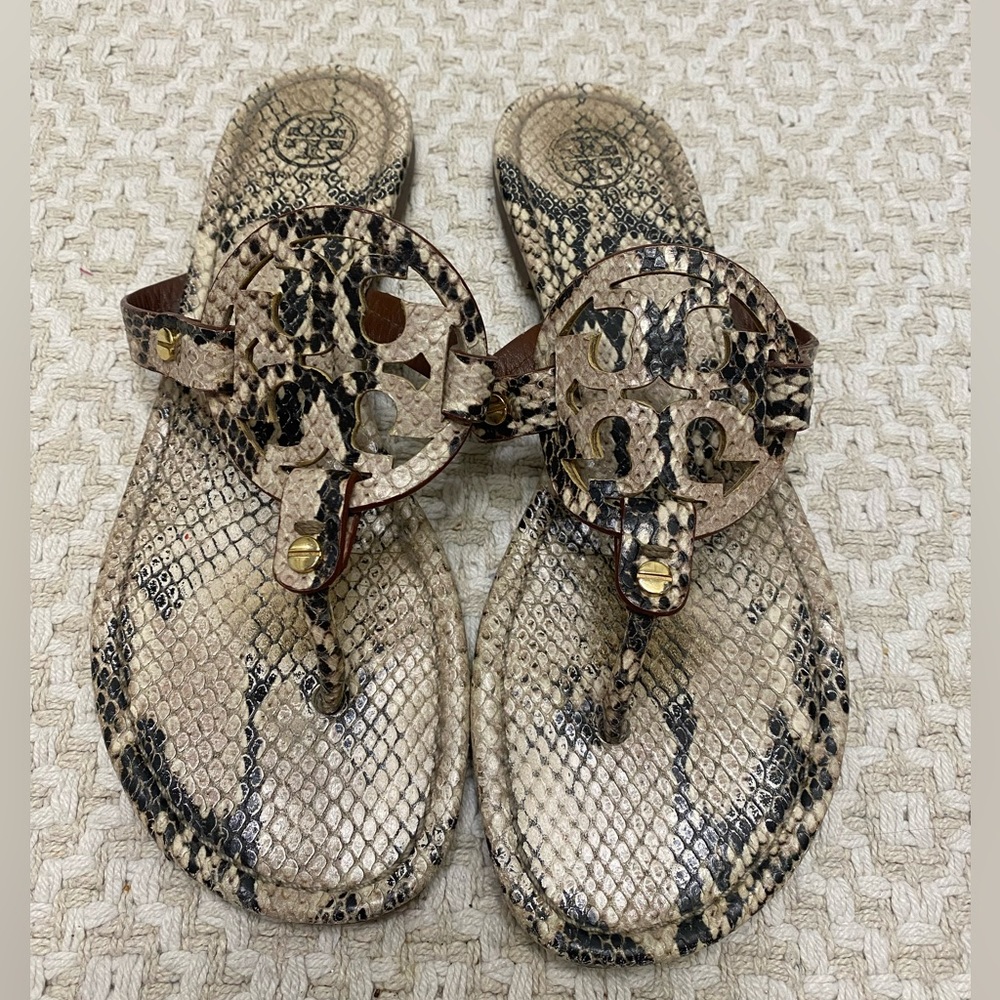 Tory Burch Python Miller Sandal - size 8
